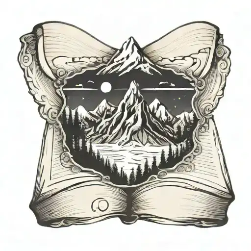 Mountain Range Coming Out Of A Book