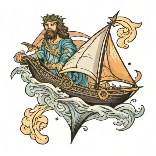 Jesus On A Ship Behind A Sailor