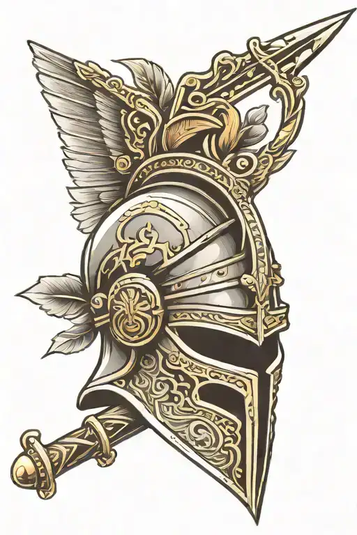 Gladiator Helmet With Spirit Sword