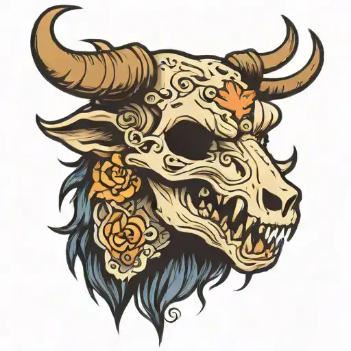 Skull Of An Ox And Otter