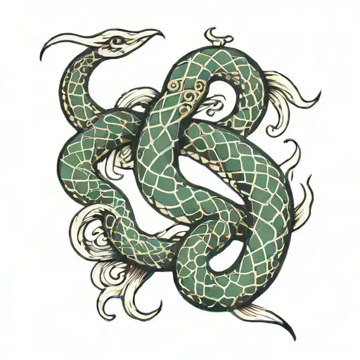 Japanese Style Snake On The Back Or Ribs