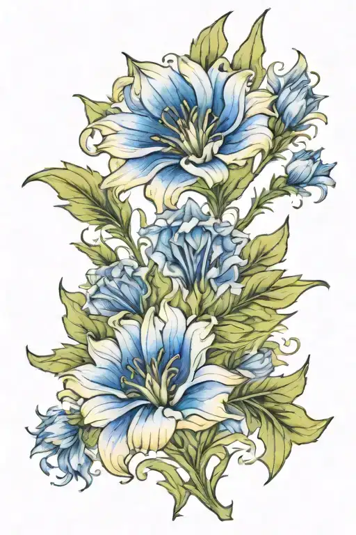 Watercolor Wallpaper Design Featuring Chicory Flowers
