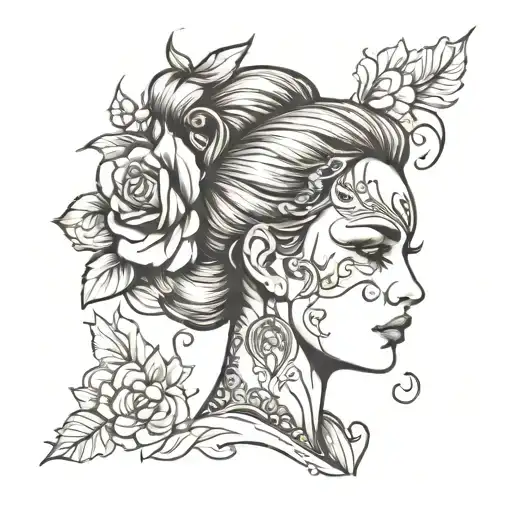 Line Art Female Face
