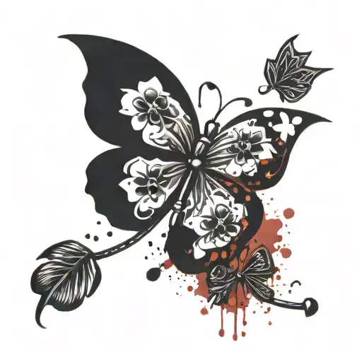 Trash Polka Style Tattoo And There Should Be A Four Leaf Clover