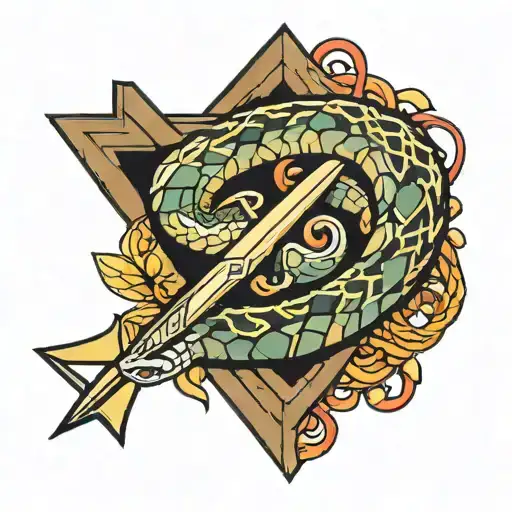 Straight Arrow With Snake