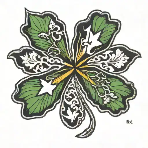 Lord Baltimore Flag In Maple Leaf Clover Made