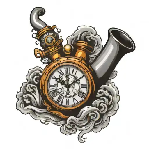 Pipe Smoke Clock Watch