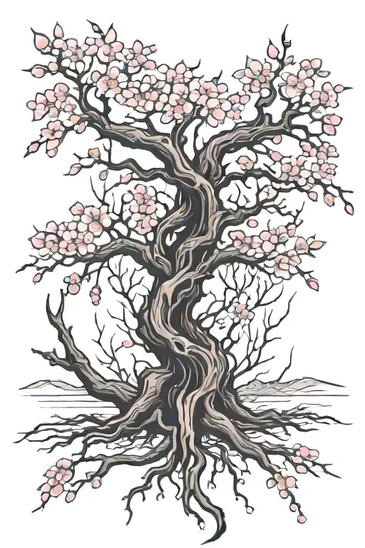 Dark Cherry Blossom Death Tree