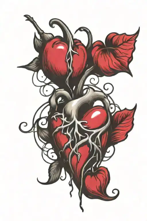 Bleeding Heart With Sigma Symbol Intertwined