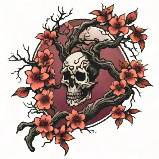 Dark Cherry Blossom Death Tree