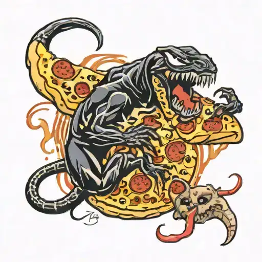 Pizza And Venom Mixed Together