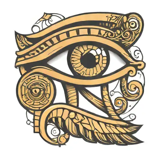 Simple Egyptian Eye With Letter Ijv