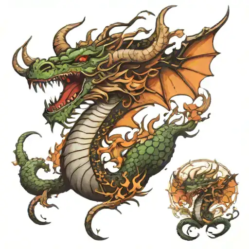 Dragon Taurus And Landscape