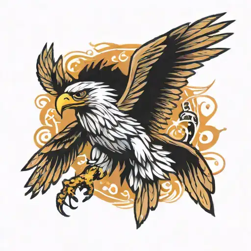 Mad Eagle With Wings Spread