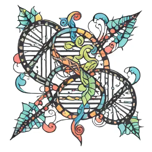 Colourful Dna Lineart