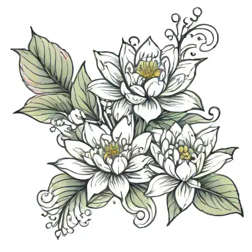 Water Lily And Sweet Pea