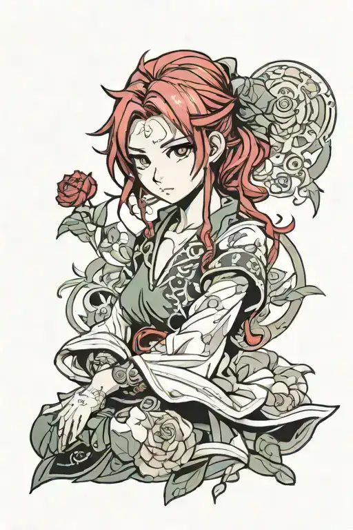 Female Anime Character With Red Hair