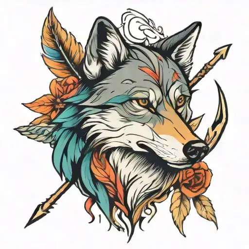Wolf And Arrow Design