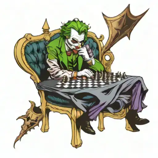 The Joker Playing Chess King