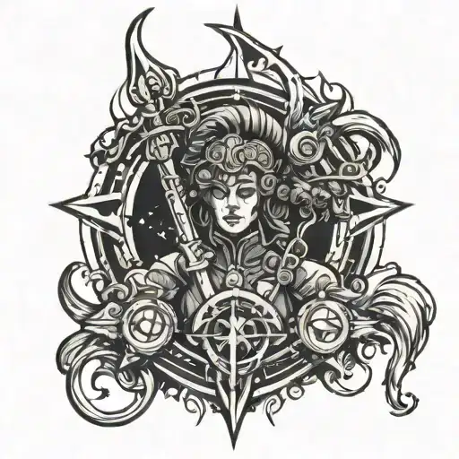 Sagitarius Zodiac In Cyberpunk Style