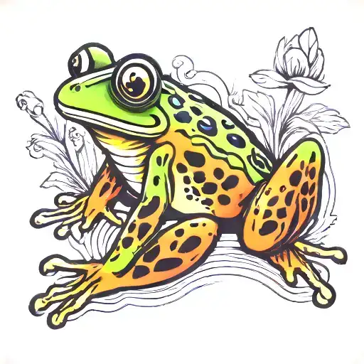 Old School Tattoo Frog