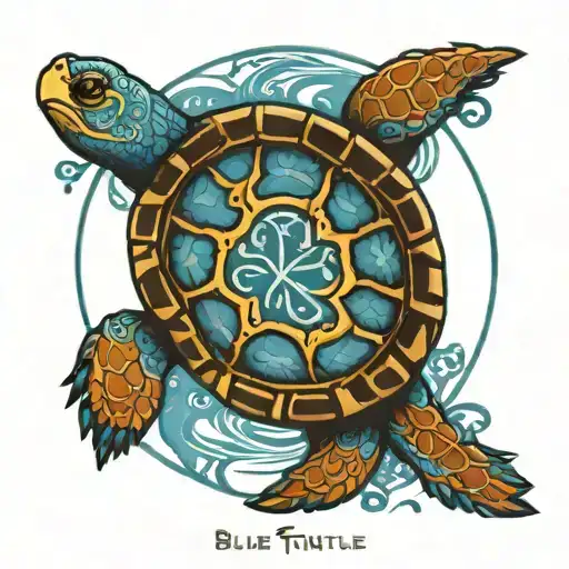 Blue Turtle For Women With The Letters K T Subliminal Or Desapersivido