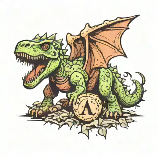 Dinosaur Birth Stone Childs Initials