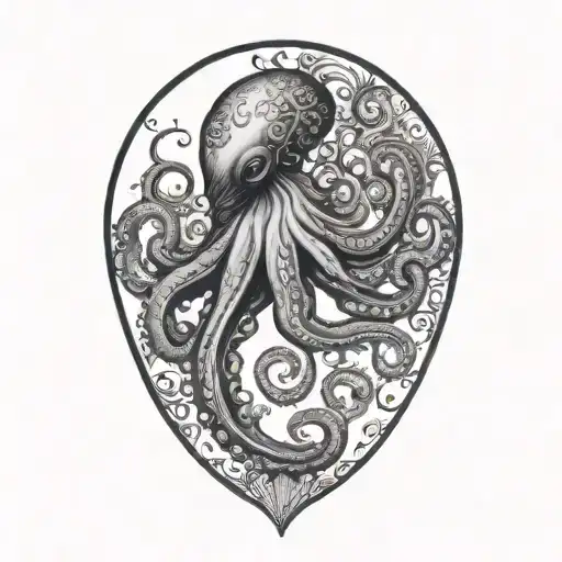 Goth Octopus With Henna Design