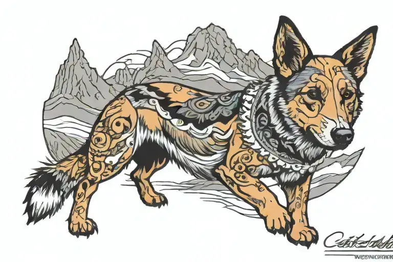 Cattledog Surrounded My Mountain Range