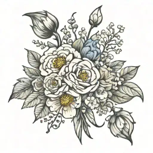 Birth Flower Bouquet Made Entirely Of Intricate