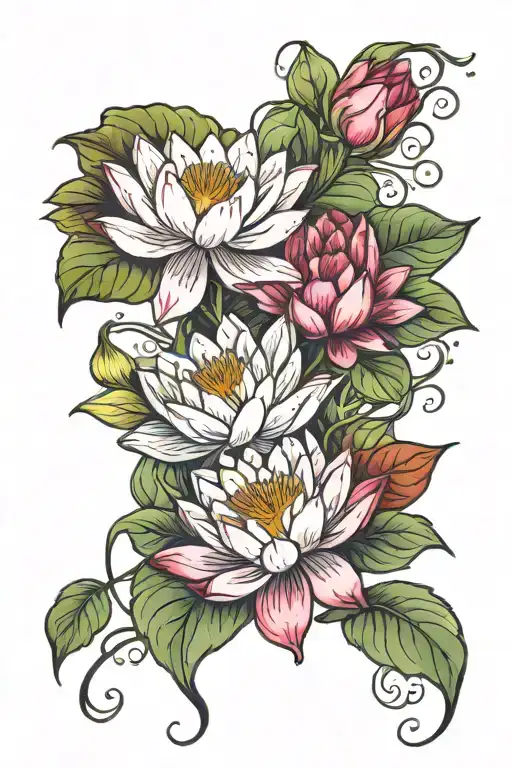 Water Lily And Sweet Pea