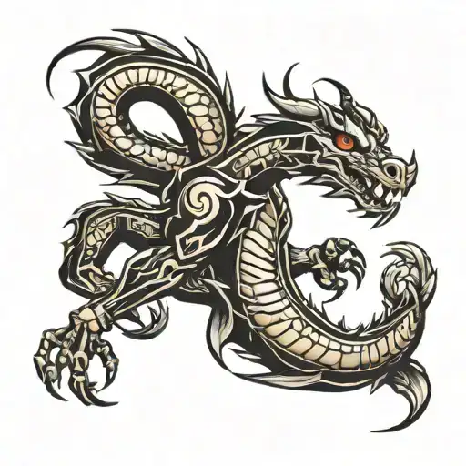 Mortal Kombat Dragon With 2 Hands Near