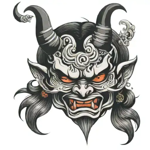 Love In Japanese Demon Mask