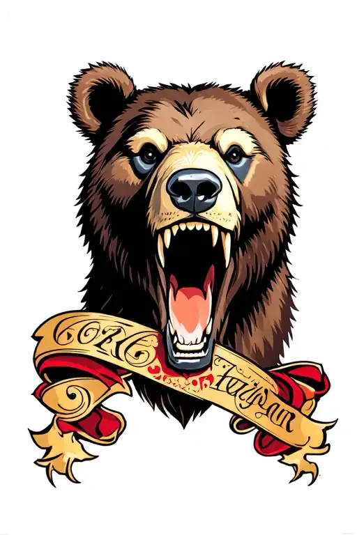 Bear Head With Jaw Open