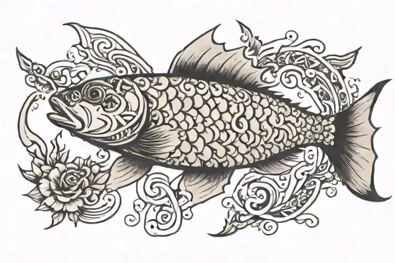 Writing Fish Swimming