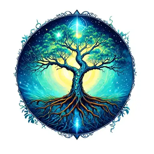 Space Tree Of Life Dna Double Helix Intertwined