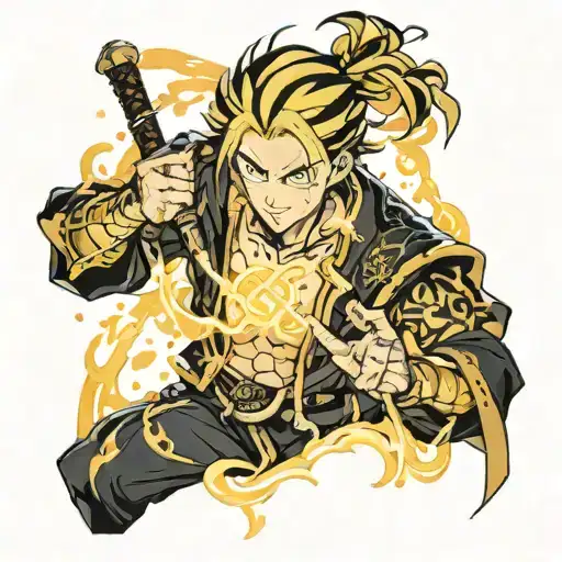 Zenitsu From Demon Slayer With Lighting Effect