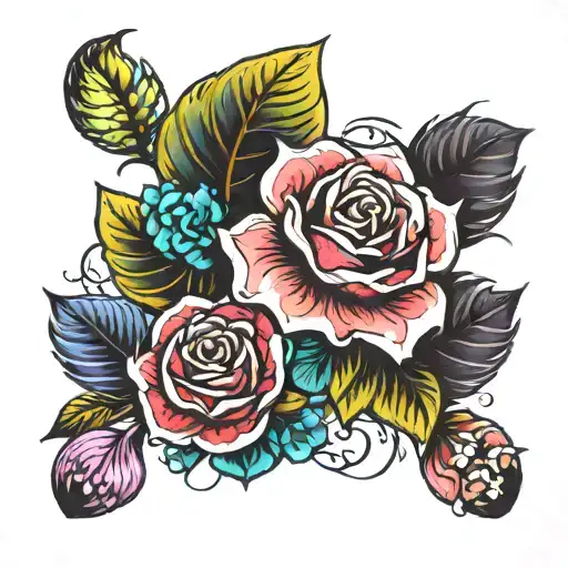 Colorful Nautical And Floral Design