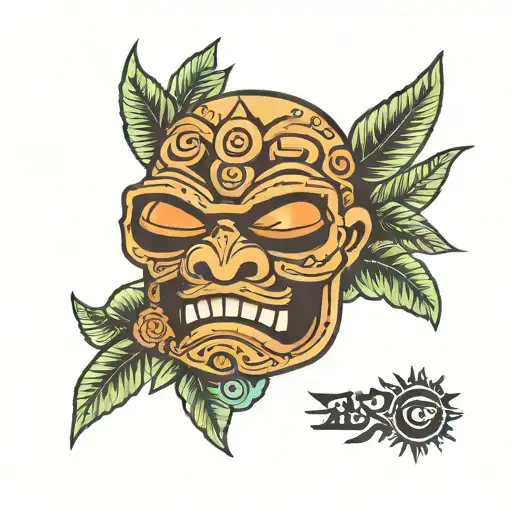 Tiki Head With Sun Glasses