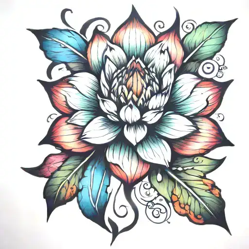 Colourful Lotus Shoulder