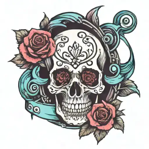 Skull And Rose Aquarius