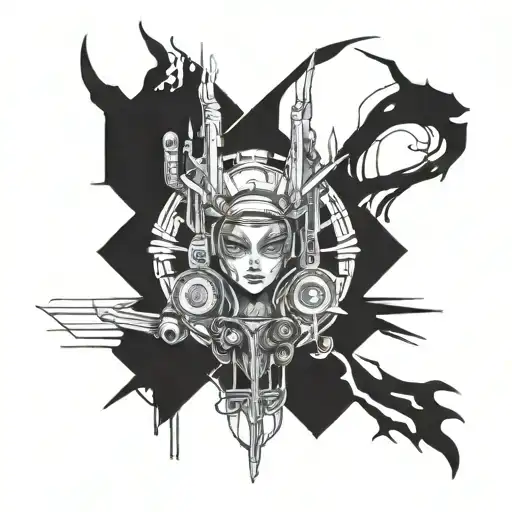 Sketch Of Lucy's Tattoo From The Cyberpunk Anime For The Inside Of Her Upper Arm