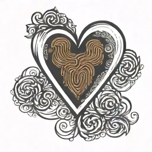 Fingerprint Heart Infinite Symbol