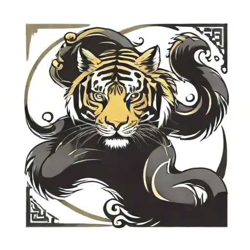 Tiger Yin Yang Sign