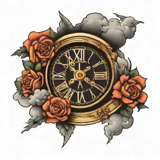 Roman Numerals With Clouds Around It