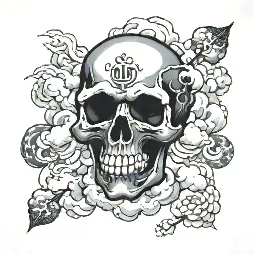Black Skull And Cloud