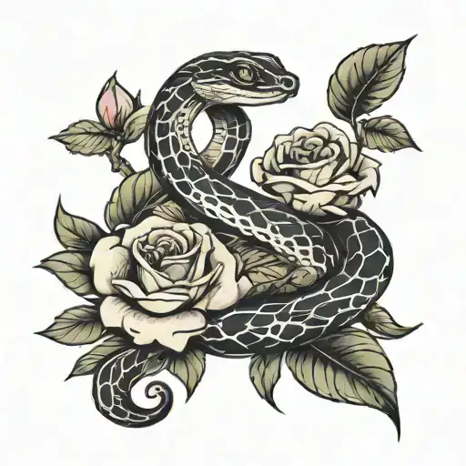 Snake And Dager And Rose