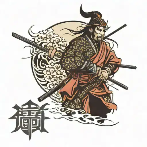 Japanese Samurai Strength Written Inside