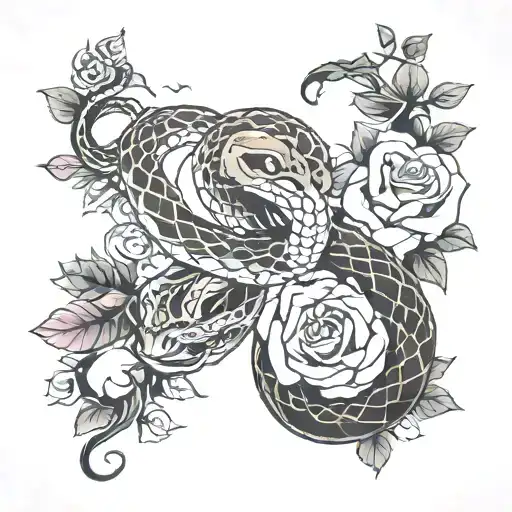 Snake And Dager And Rose