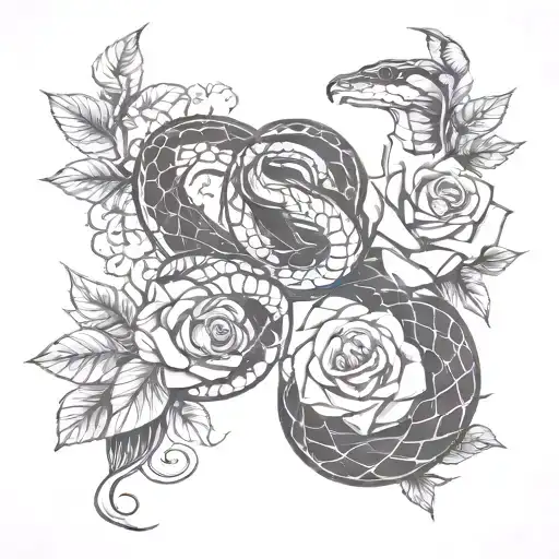Snake And Knife And Rose